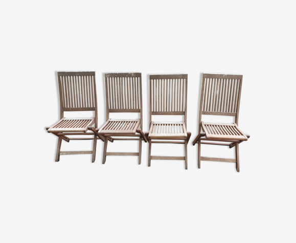 4 chaises peigne teck