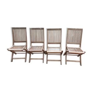4 chaises peigne teck