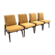 Set of four yellow midcentury modern armchairs 300-227 type from 1960