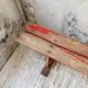 1950s oak bench with red patina, 2m