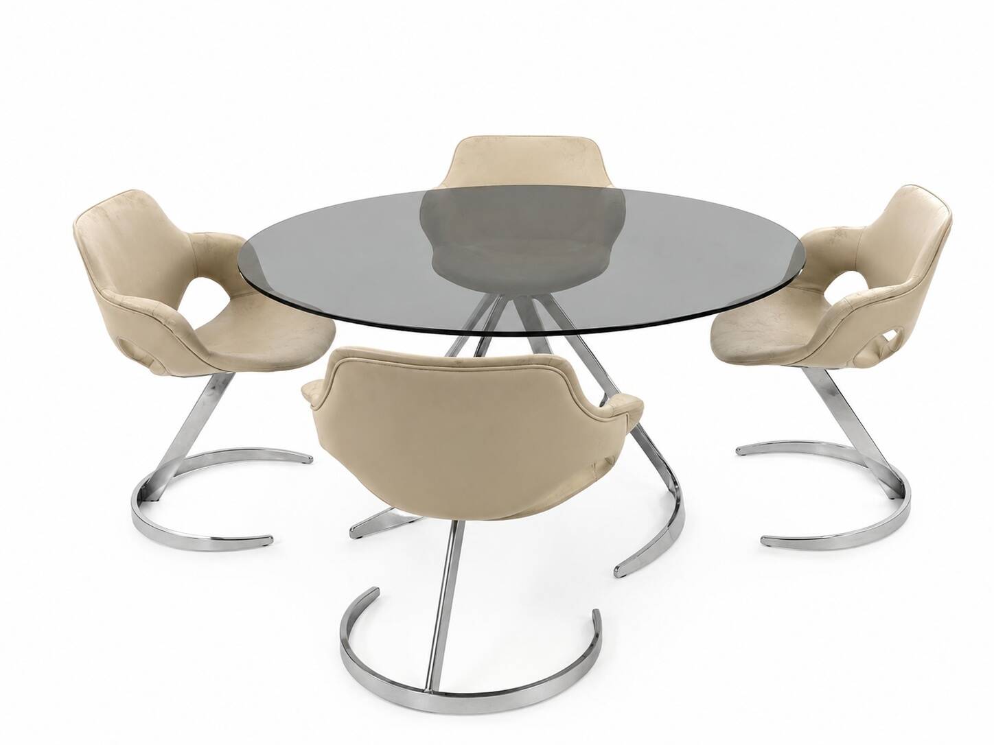 Boris Tabacoff table and 4 chairs from 1960.