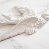 Set of three swallows in white earthenware