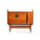 Bar Sideboard On Wheels In Mahagony & Brass, Czechoslovakia 1970