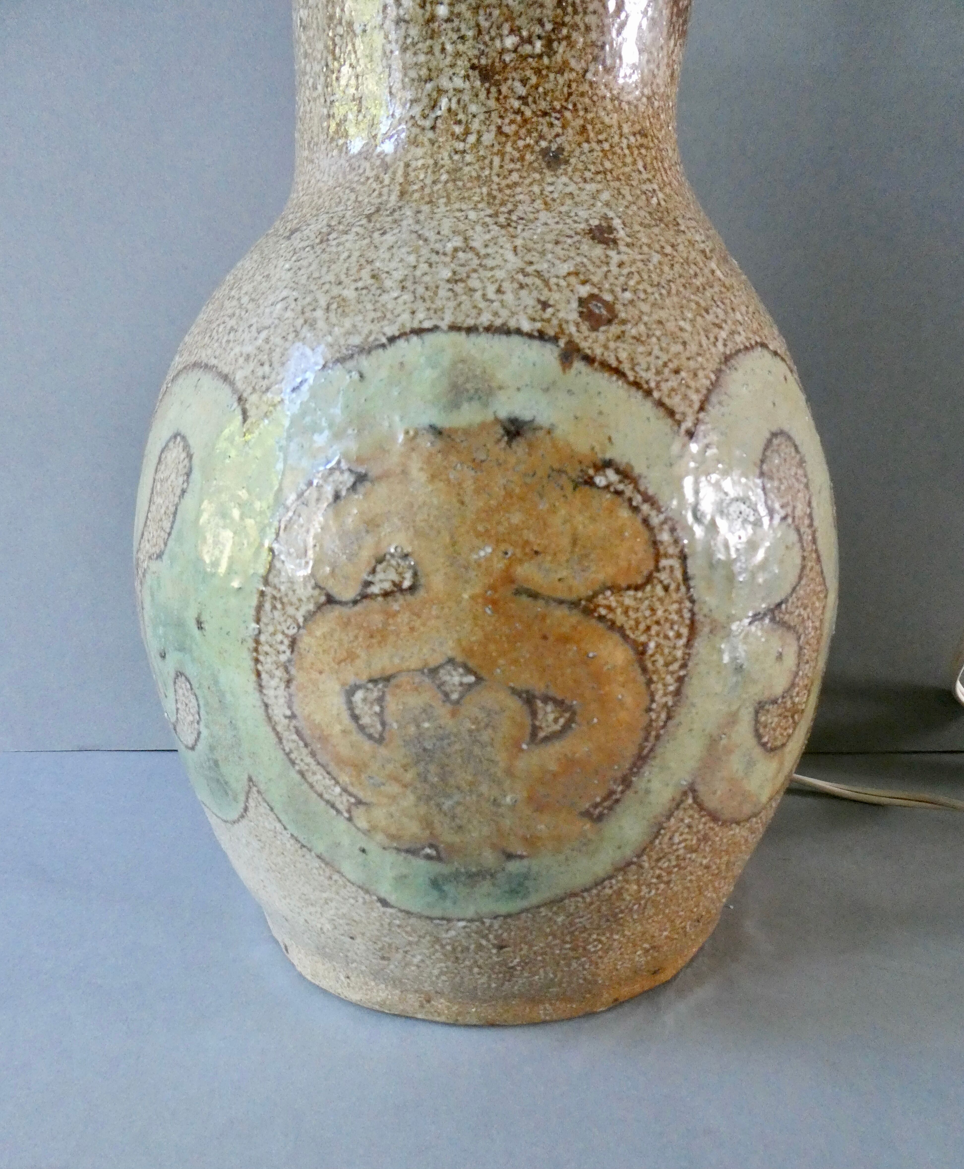 Ceramic lamp foot by Jean Claude Monange, 60s-70s