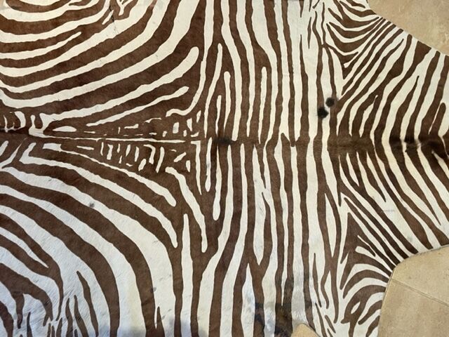 Vintage carpet zebra print cowhide