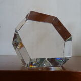 Baccarat crystal paper press - Signed hexagonal block