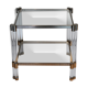 Table d'appoint carré chrome et plexiglass 70's