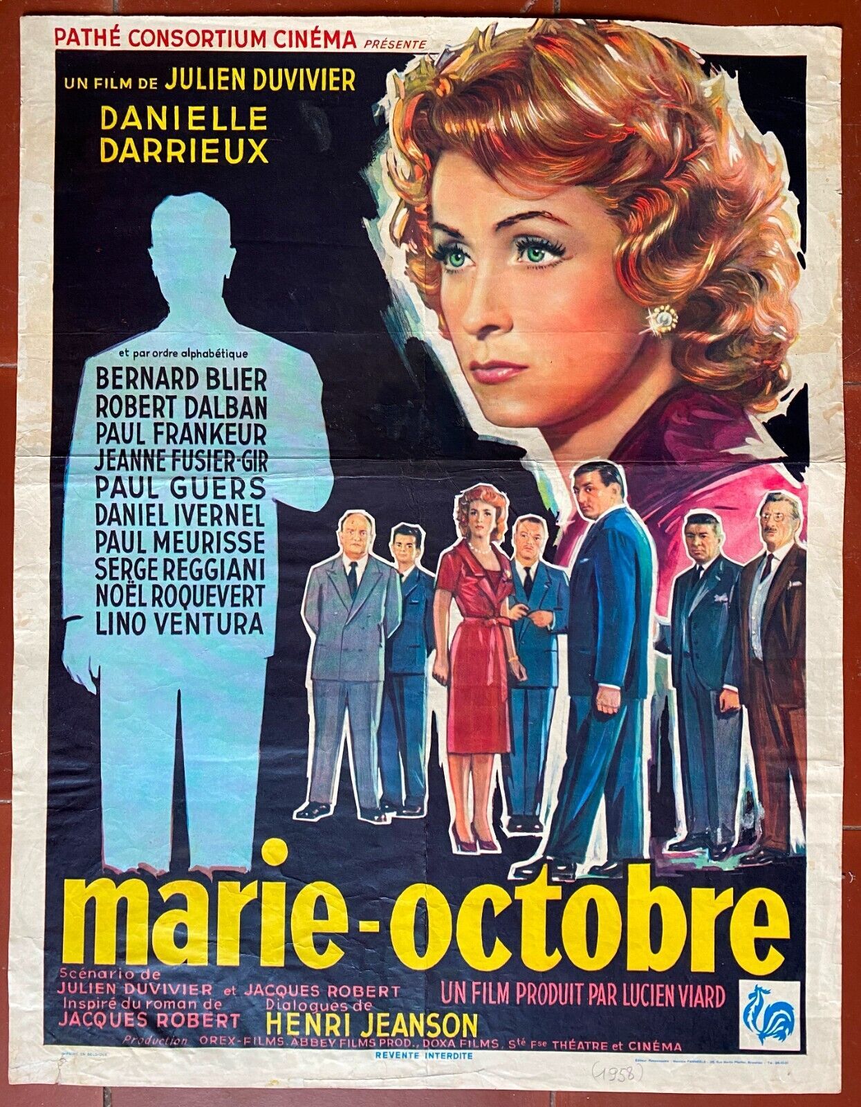Original movie poster "Marie-Octobre" Danielle Darrieux, Lino Ventura 1959