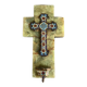 Wall cross with a holy water font in enamel and onyx, 19th century.