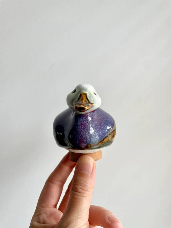 11 cm duck in vintage earthenware from the 80s