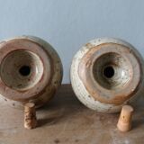 Salt and pepper shaker in Puisaye stoneware by Jean Pierre Prud'homme