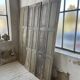 Trio of shutters louvers patina blue gray