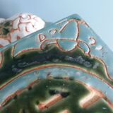 Green blue ceramic elephant