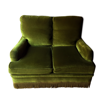 Canapé vintage velours vert