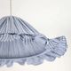 Suspension Emilia, pleated lampshade with frills, blue stripes.