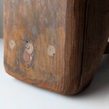 Wabi Sabi pine wood cowboy style stool, 1970s