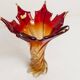 Murano glass vase by Fratelli Toso signed Murano orange and red