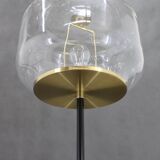 1970s Pair of Glass Brass Floor Lamps by Kamenicky Senov , Czechoslovakia