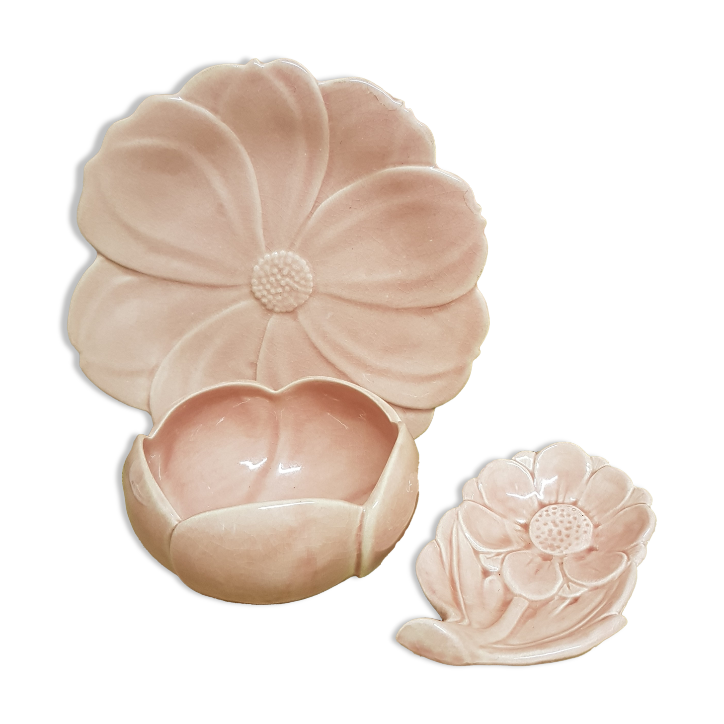 3 piece flower Charolles dessert set