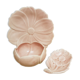 3 piece flower Charolles dessert set