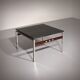 Table basse en ardoise, chrome et bois, 1970 Danemark