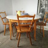 Vintage round table wood and formica