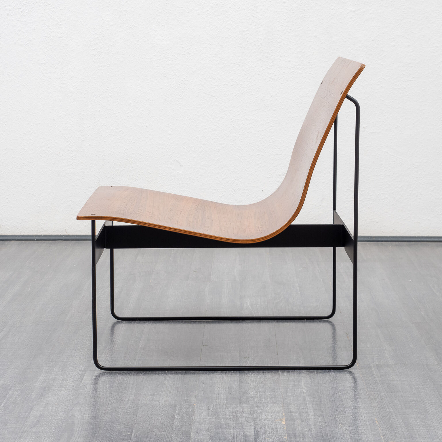 Wooden and metal design armchair, Gonter Renkel, Rego Möbel