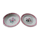 Lot de 2 plats ronds décor fleuri