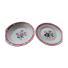 Lot of 2 round dishes flower décor