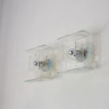 Italian Murano Glass Wall Lamps by Carlo Nason for Mazzega, 1970s, Set of 2