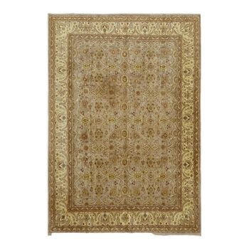 Handmade oriental contemporary 1980s 275 cm x 388 cm beige wool carpet