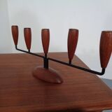 Danish Filigree Teak Candleholders, 1960s, Set of 2