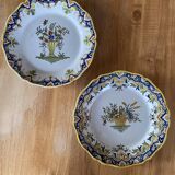 Set of 2 decorative earthenware plates from Desvres