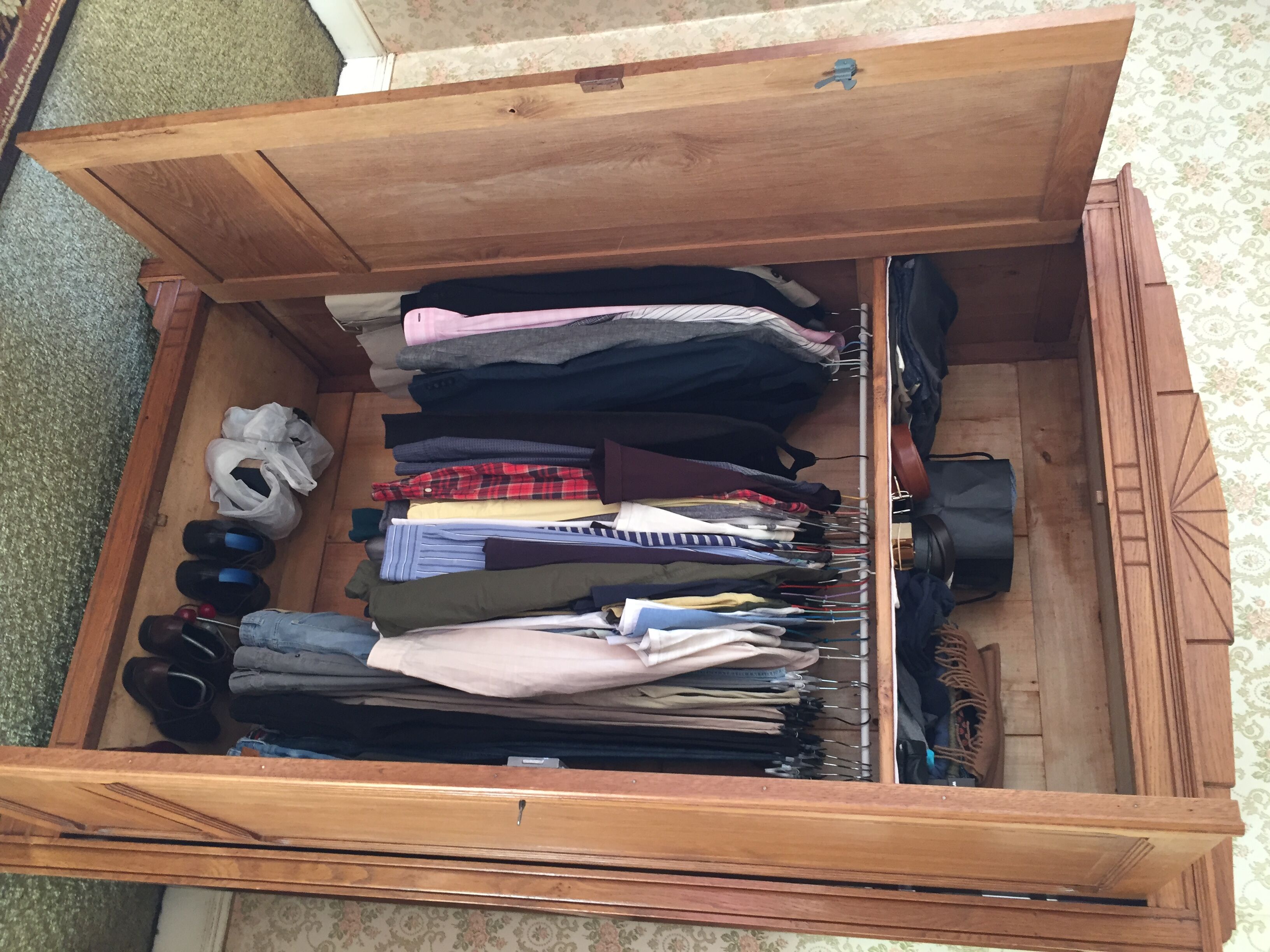 Wardrobe wood massive art deco