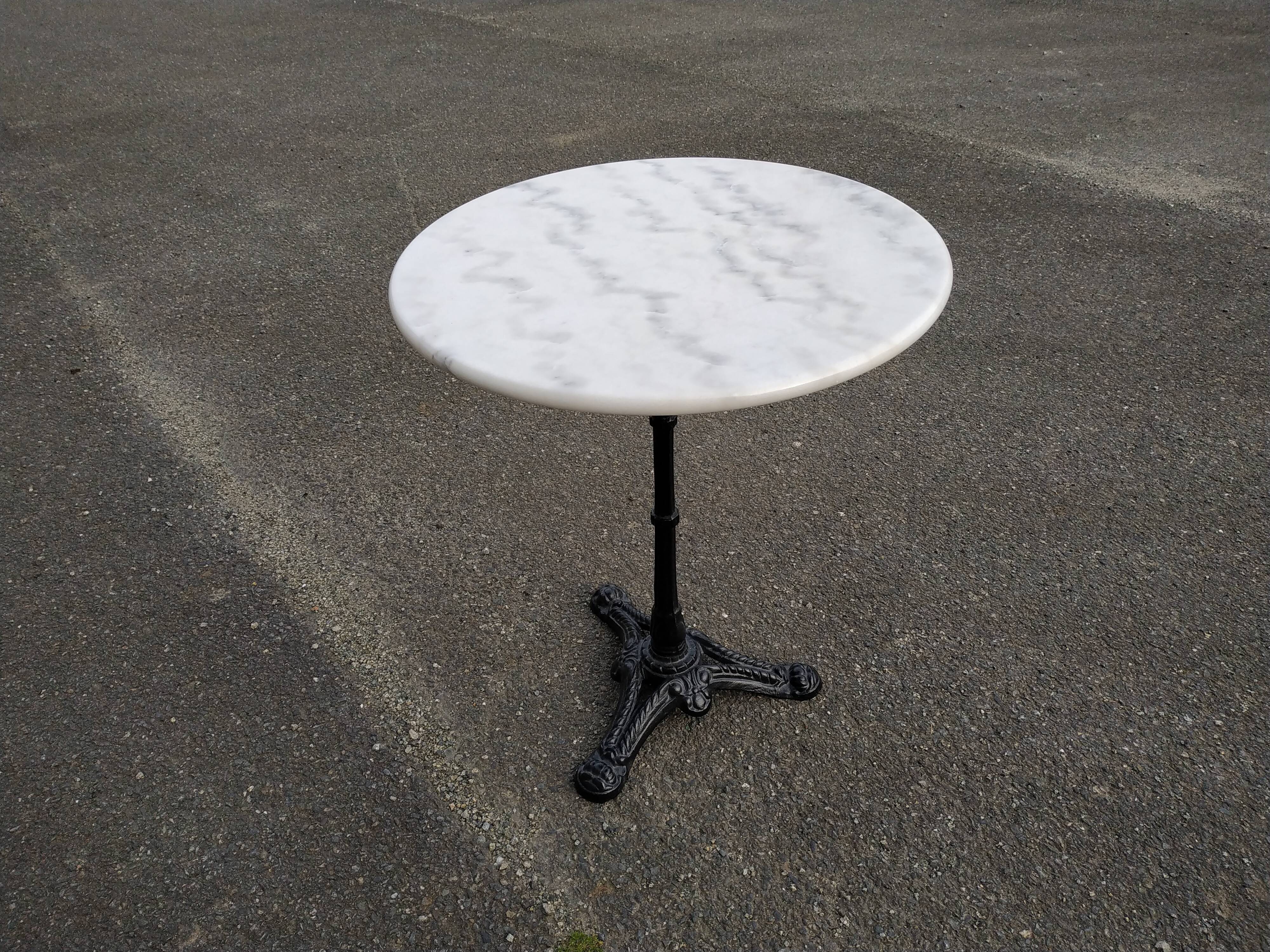 Cast and marble bistro table