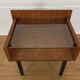 Modernist bedside table from the 1950s, wood and glass.