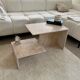 Table basse en travertin « escalier »