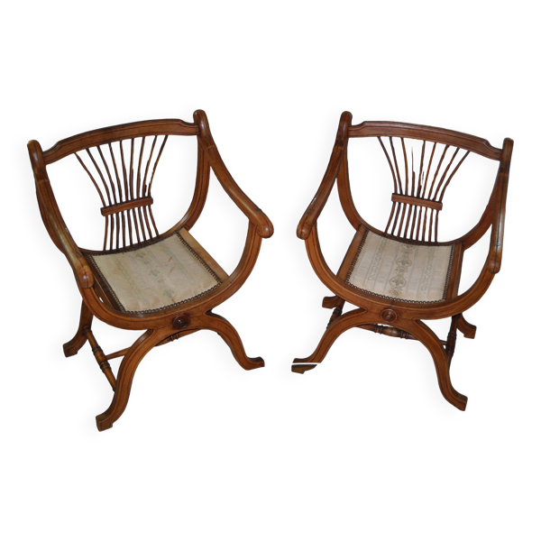 Paire fauteuils dagobert