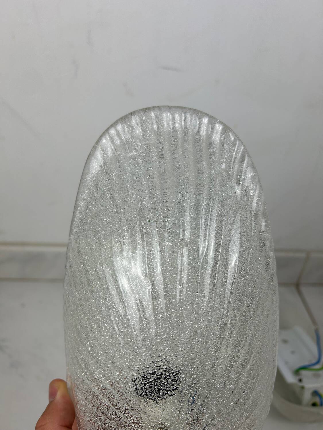 Set of two vintage Italian glass wall lamps