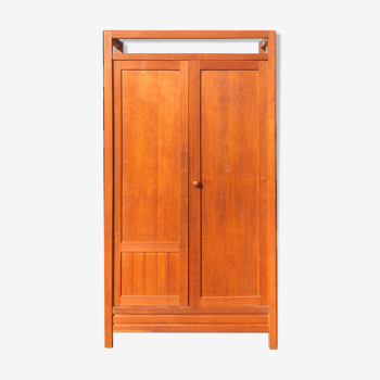 Modernist wardrobe in solid oak 1950