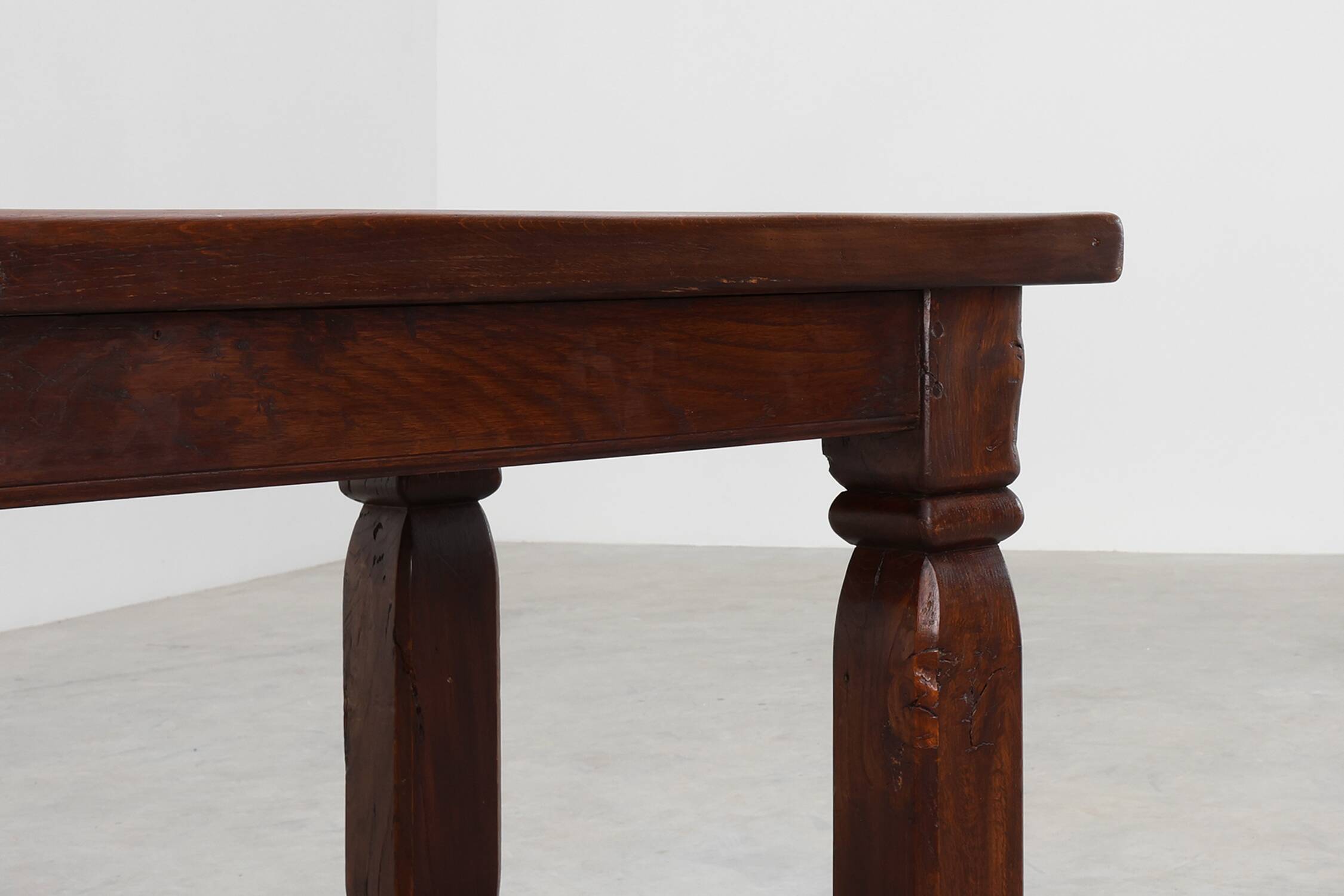 Large French Provincial rustic Oak Table, ca. 1900