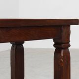 Large French Provincial rustic Oak Table, ca. 1900