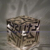 Moroccan lamp with calligraphy square-to-square-lay lamp