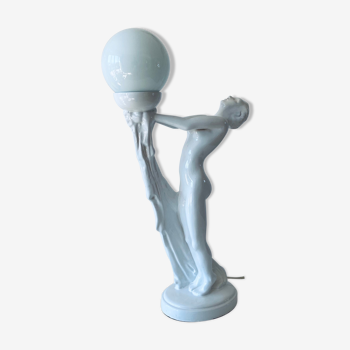 Lampe danseuse nue en céramique