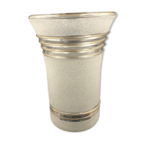 Vintage vase 1960 white and gold granite glass