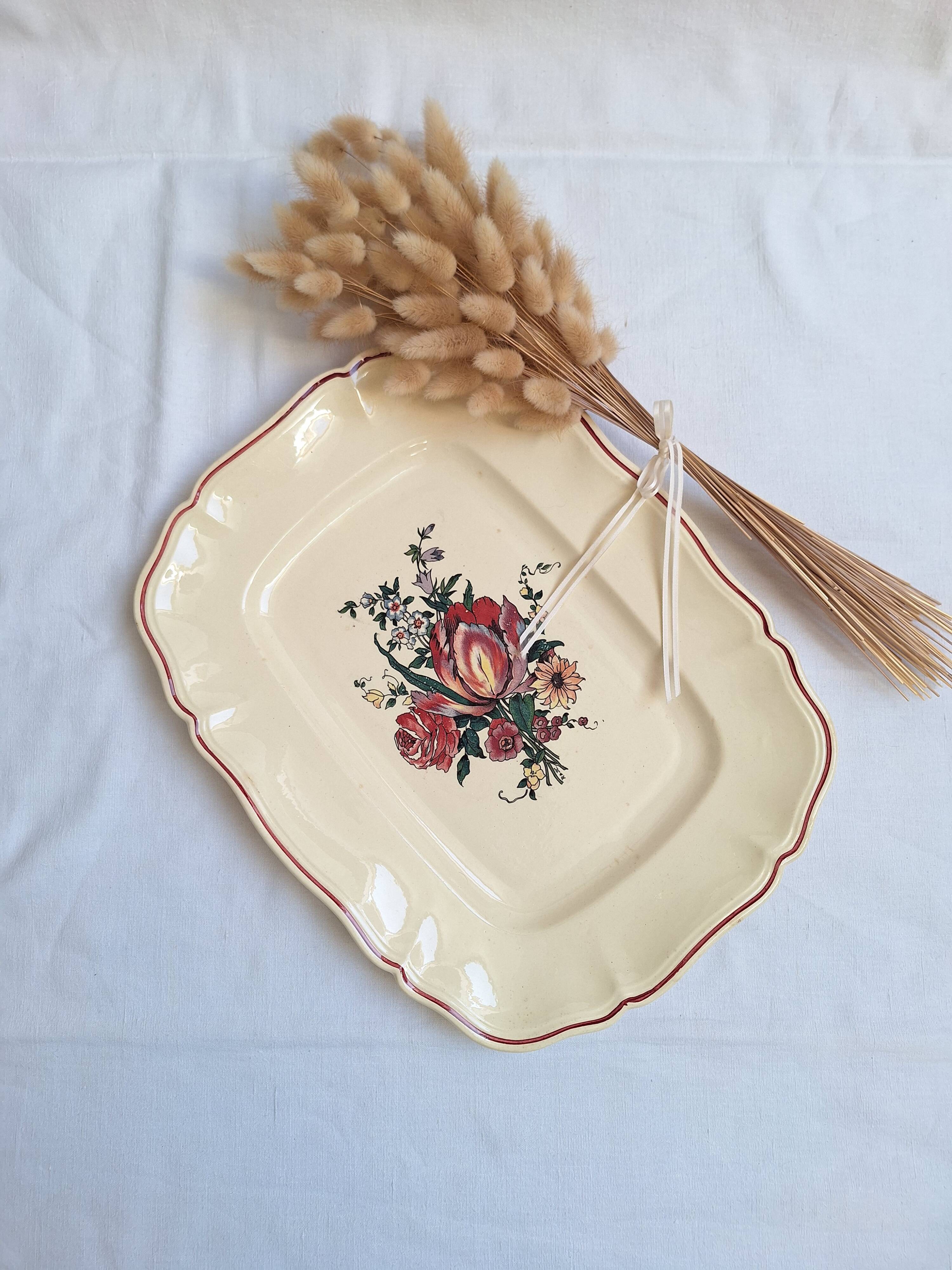 Large rectangular dish Digoin Sarreguemines Model Lorraine