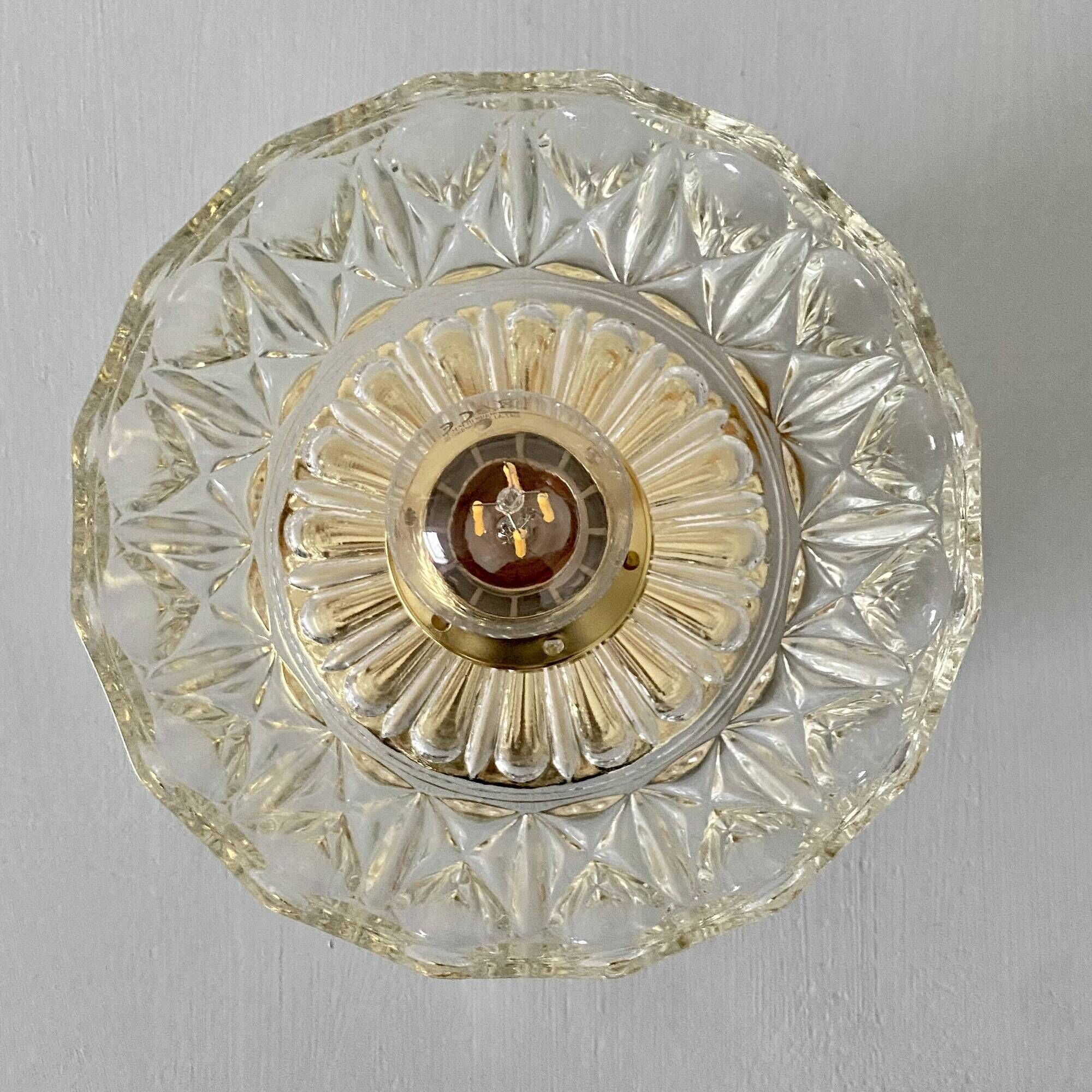 Vintage molded glass lampshade wall light - tableware collection -