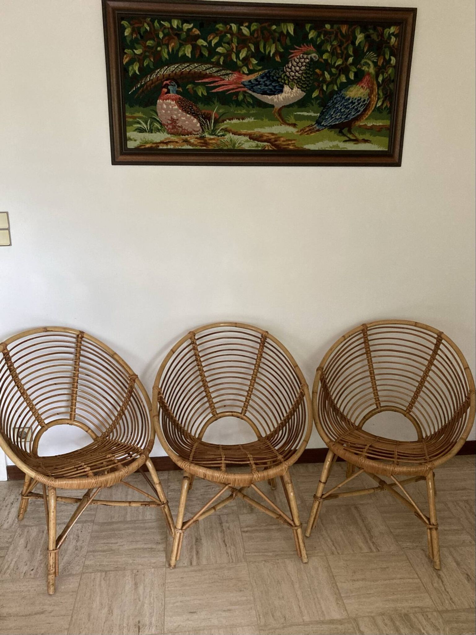 Vintage rattan shell chairs