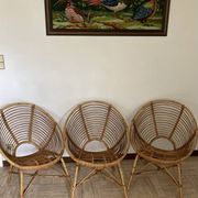 Vintage rattan shell chairs