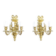 Pair of antique bronze wall sconces from the Napoleonic III era in the Louis XVI style.